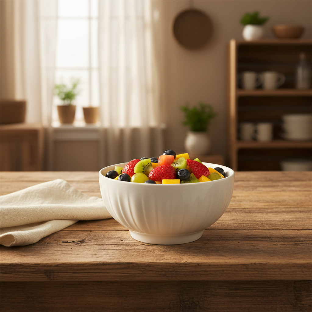 White Ceramic Bowl - 6 Inch