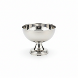 Silver Stainless Steel Ice Cream Bowl with Pedestal Base - 8×9 cm