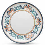 Vague White Melamine Dinner Plate | Navy Blue Ornate Design | 10.5 Inch
