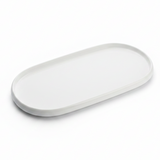 Luhpar Oval Ceramic Serving Tray | 35.4 × 19.4 cm | Taupe, Off White, Brown |