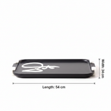 Otantik Sidrah - Stainless Steel Serving Tray - Midnight Silver 54*34cm
