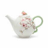 Angela White & Mint Green Ceramic Teapot - 800ml
