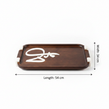Otantik Sidrah - Stainless Steel Serving Tray - Walnut Gold 54*34 cm