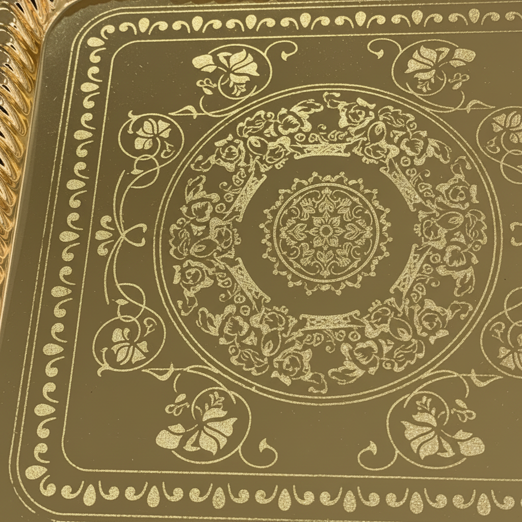 Pilsco Gold Metal Square Serving Tray - 34×34cm
