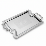 Maximan Silver Stainless Steel Serving Tray with Handles — 40×29cm