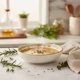 Slama Cream & Olive Gold Ceramic Soup Bowl - 20cm