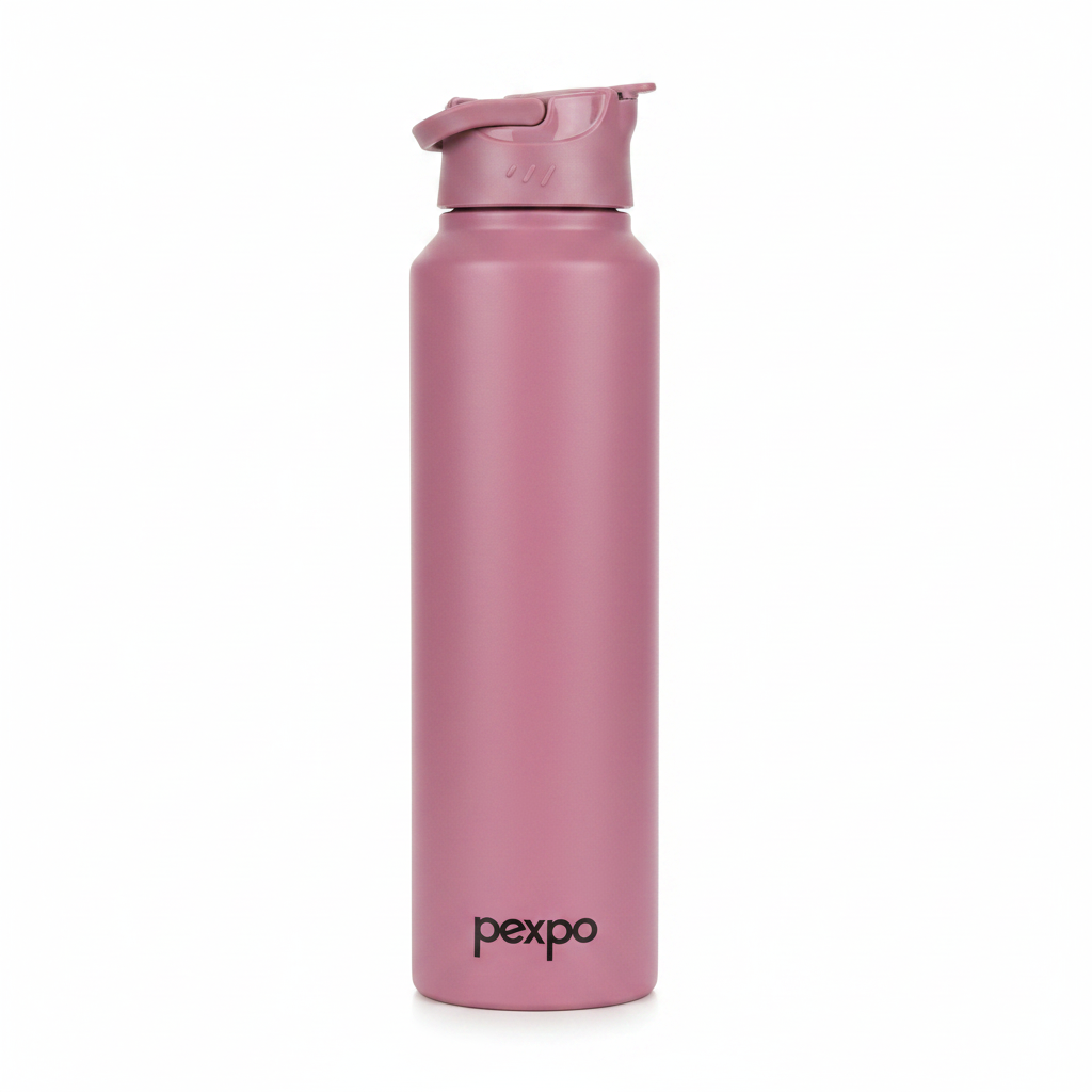 Pexpo Stainless Steel Vacuum Insulated Water Bottle – 1000ml - Dusty Rose / Lavender