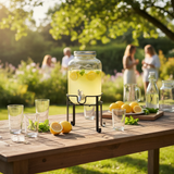 Orchid 4L Glass Beverage Dispenser with Metal Stand