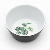 Royalford Melamine Bowl — Black & White with Green Leaf Design 4.5 Inch