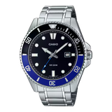 Casio MDV-107D-1A2 Duro Series Black Blue Analog Stainless Steel Men's Watch