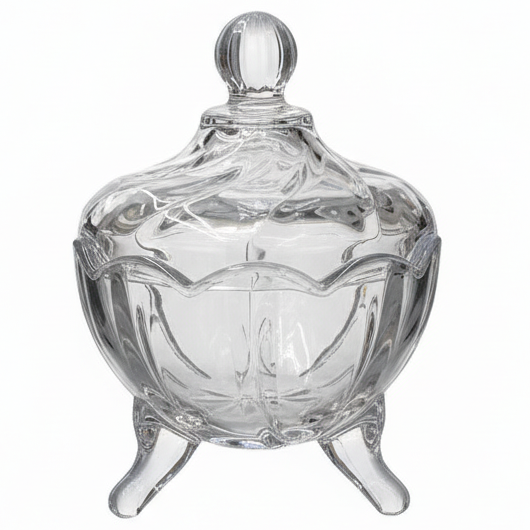 Deli Standard Glass Sugar Pot with Lid Classic Kitchen Sugar Storage Jar 10 x 10 cm