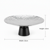 Luhpar Black Wooden Footed Wave Textured Aluminum Candy Tray - 13×33 cm