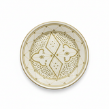 Slama Cream & Olive Gold Ceramic Dinner Plate - 28cm