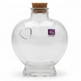Pishgaman Heart Shape Glass Bottle with Cork Lid | 20cm