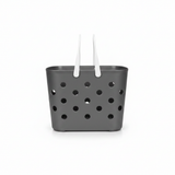 Polak Multipurpose Perforated Plastic Basket with Handle - 30×18 cm - Grey / White