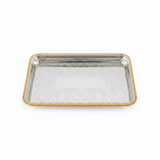 Najib Gold & Silver Metal Serving Tray – 40×26cm
