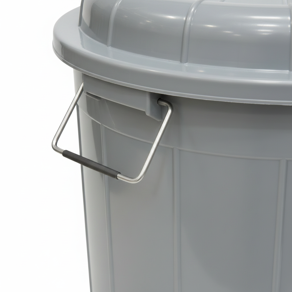 Esqube ECO Plastic Drum with Lid – 40 Litre -  Grey / Cream