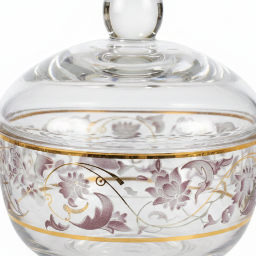 Almarjan Glass Sugar Pot with Lid - 200ml