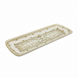 Slama Cream & Olive Gold Ceramic Rectangle Serving Tray - 35cm