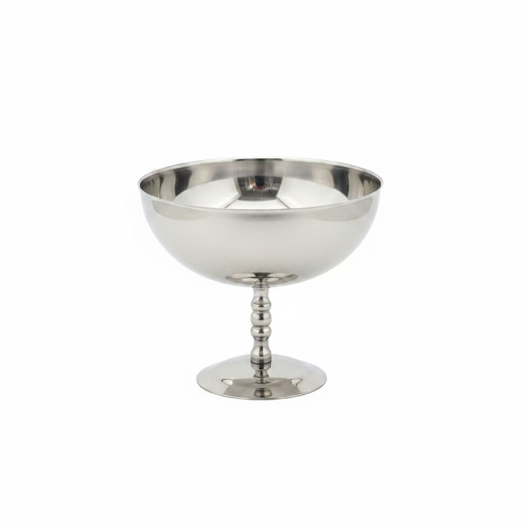 Silver Stainless Steel Ice Cream Bowl - 13×10 cm