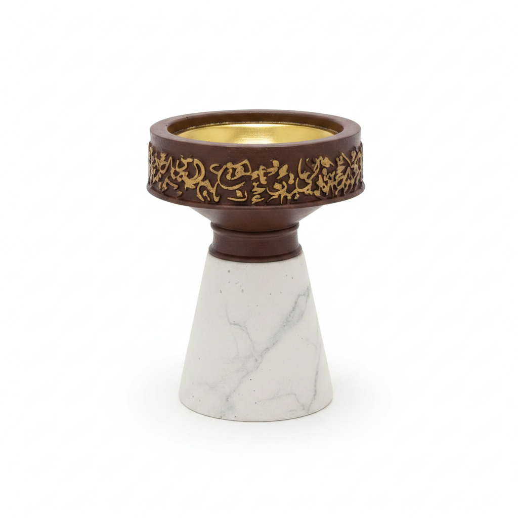 Cream & Brown Chalk Incense Burner - 9×6.5 cm