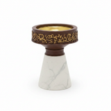Cream & Brown Chalk Incense Burner - 9×6.5 cm
