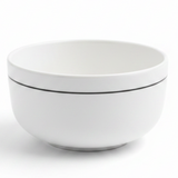 4Ever White Melamine Soup Bowl with Black Rim — 4 Inch