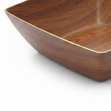 Evelin Wood-Finish Square Serving Bowl – 28×28×11 cm