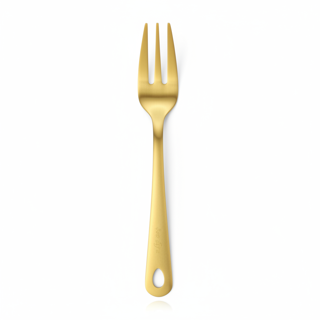 Stainless Steel Serving Fork 24cm – Gold
