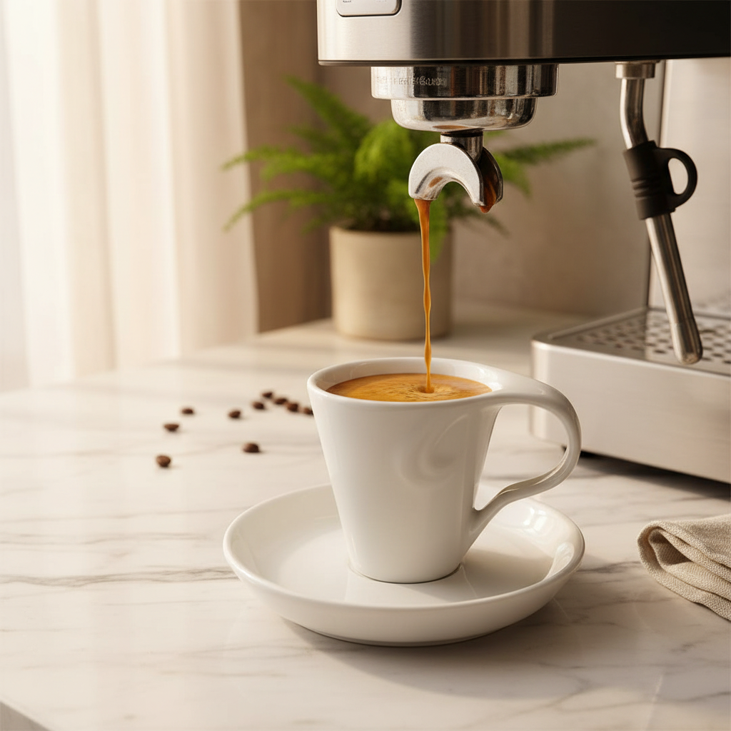 Symphony White Ceramic Espresso Cup & Saucer Set — 80ml