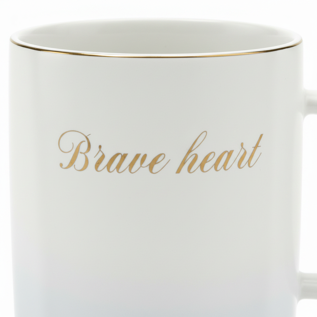 White & Grey Gradient Ceramic Mug - 400ml