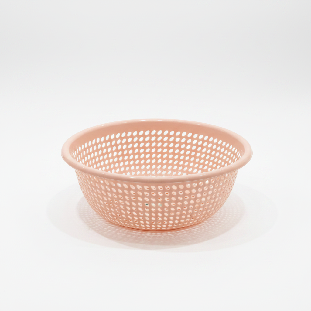 Round Plastic Strainer / Colander — 35×12 cm - Pink / Light Green