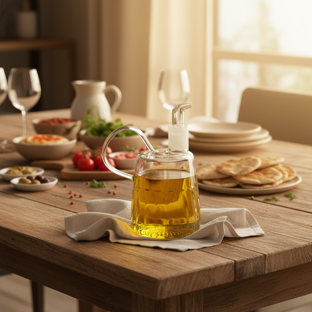 موزع زيت زجاجي شفاف أنيق من لوهبار - 500 مل