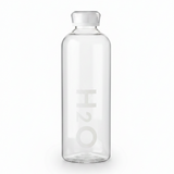 Orchid Bord H2O Borosilicate Clear Glass Water Bottle – 1 Litre | Leak-Proof Cap | Black / White |