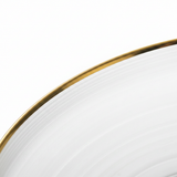 Danny Home Glass Footed Fruit Plate With Gold Rim  – 10 Inch