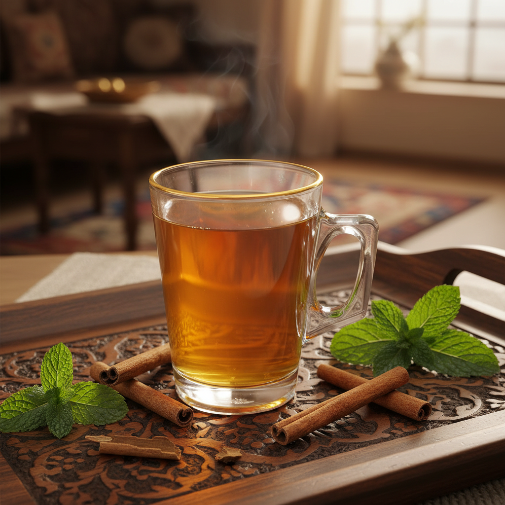 Glass Tea Mug With Gold Rim - 130ml
