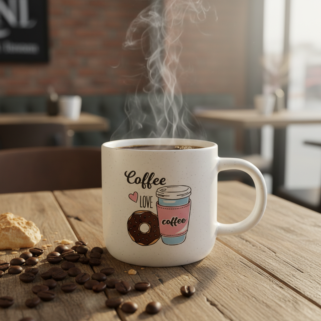 Coffee Love White Ceramic Mug - 300ml