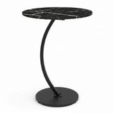 Black Wooden & Metal Bedside C-Table - 60×40 cm