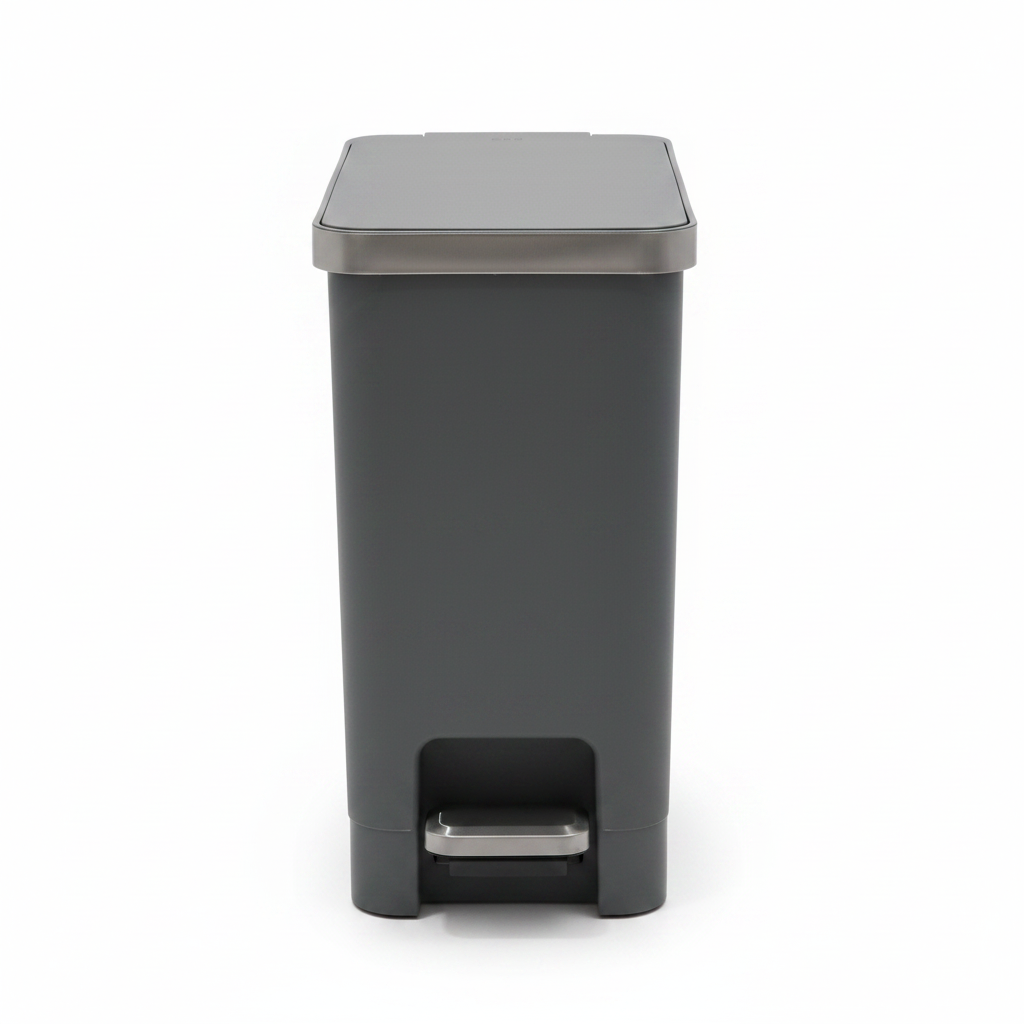 EKO Hana Grey Slim Plastic Pedal Dustbin – 10 Litre