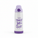 Spanis Home Purple & White Stainless Steel Vacuum Bottle - 600ml