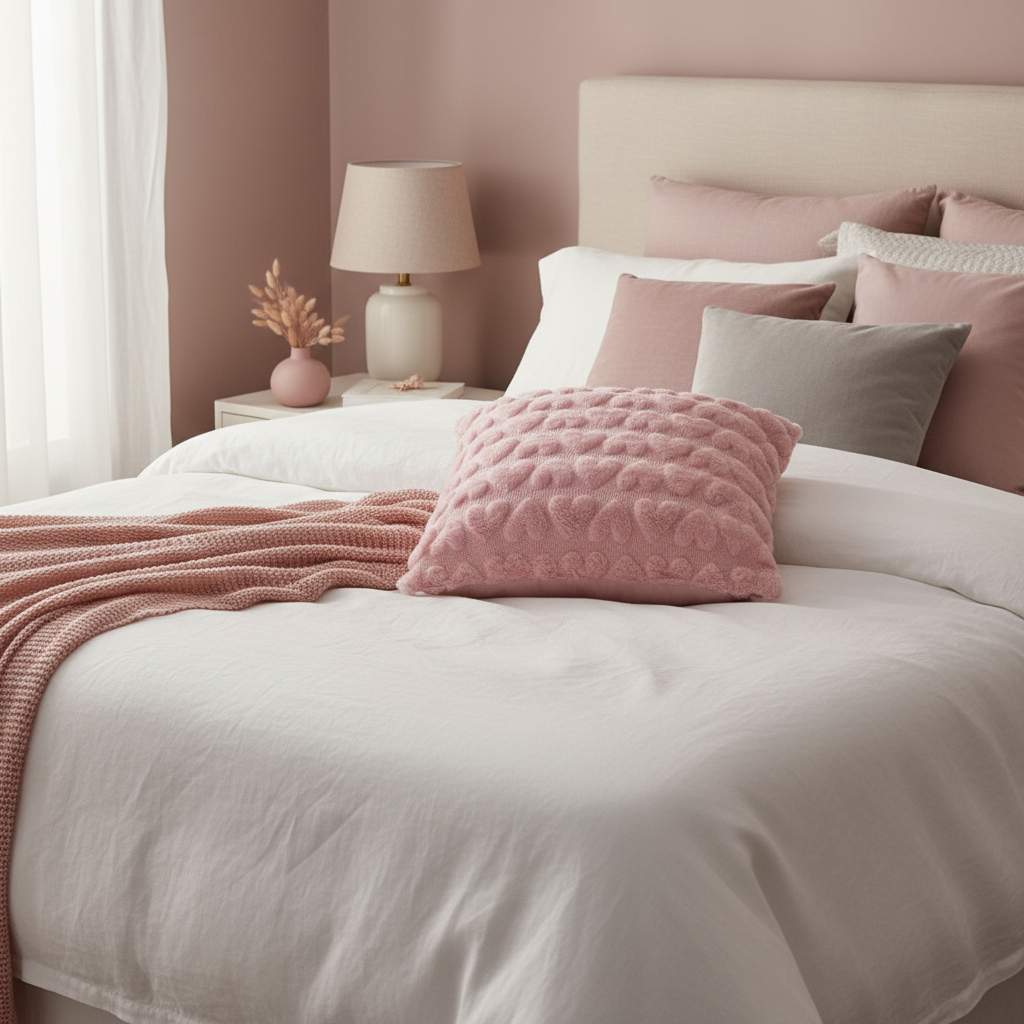 Evlen Soft Cushion –  40×40cm - Pink / Red / Green / Beige