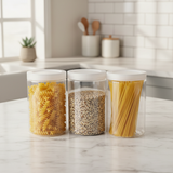 Jiham 3-Piece Clear Plastic Storage Jar Set - 750ml - 8.5 × 14 cm
