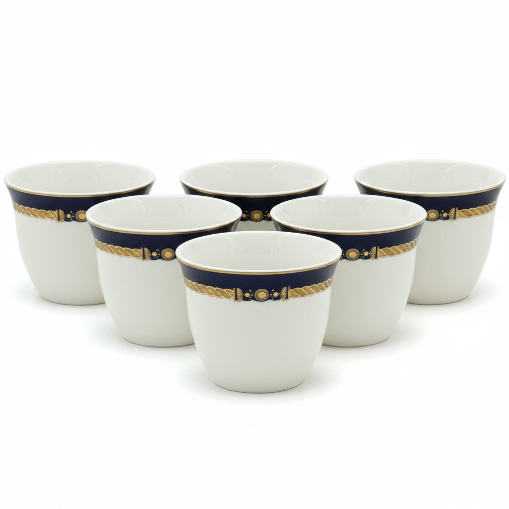 Angela 18 Pieces Tea & Cawa Cup with Saucer Set - 80ml & 120ml
