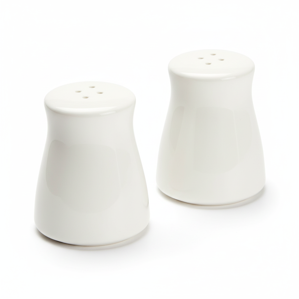 Symphony White Ceramic Tabletop Salt & Pepper Shakers