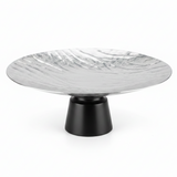 Luhpar Black Wooden Footed Wave Textured Aluminum Candy Tray - 13×33 cm