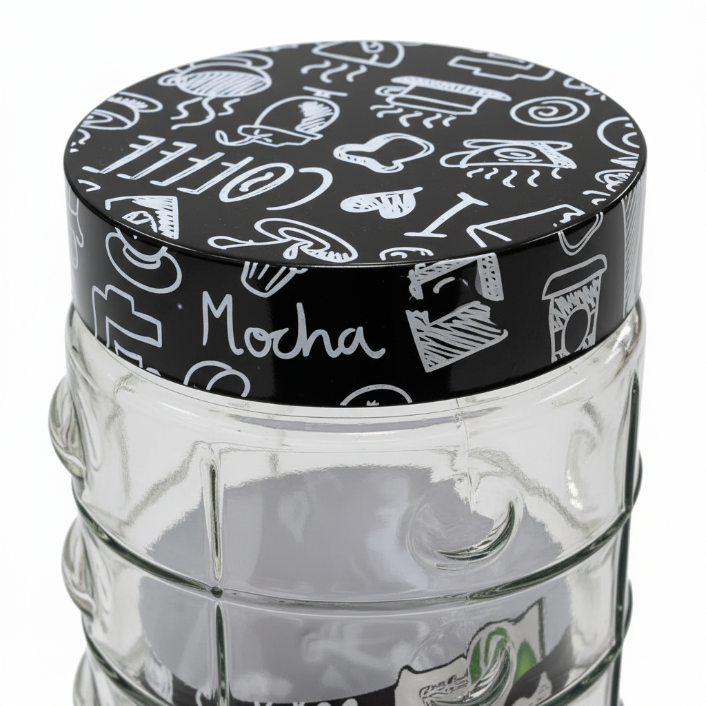 Herevin Glass Storage Jar with Black Lid - 18×10cm / 22×10cm