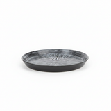 Elegant Grey & Black Ceramic Round Plate 20cm | Starburst Radial Design