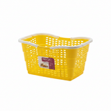 Happy Lyfe Plastic Utility Basket with Handle - 45×30×23cm - Yellow / Pink / Green / Light Blue