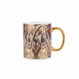 Marble Luxe Ceramic Mug with Gold Handle - 300ml