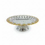 Germax Gold & Silver Metal Footed Serving Tray – 28cm